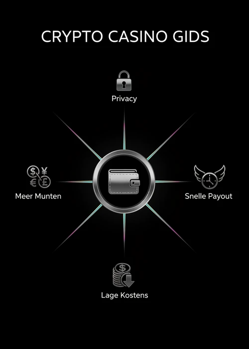 Crypto casino gids verklaard: privacy, snelle payout, lage kosten en meer munten overzichtelijk in beeld.