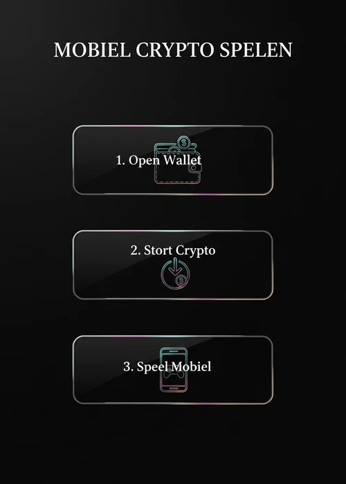 Mobiel crypto spelen in drie stappen: open wallet, stort crypto en speel mobiel op uw smartphone.